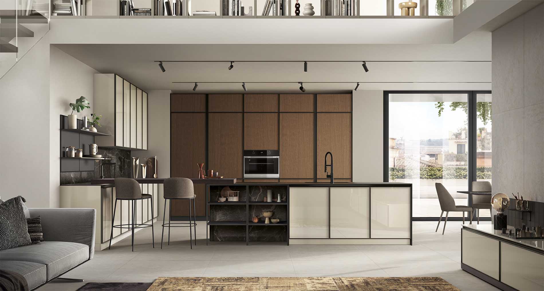 Cucina Jeometrica Scavolini con anta a telaio – Baggioni Arredamenti Reda